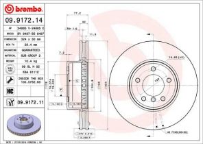 Brembo 09.9172.11 - Brzdový kotúč -