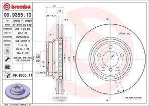 Brembo 09.9355.10 - Brzdový kotúč -