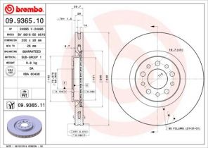Brembo 09.9365.10 - Brzdový kotúč -