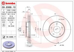 Brembo 09.9368.10 - Brzdový kotúč -