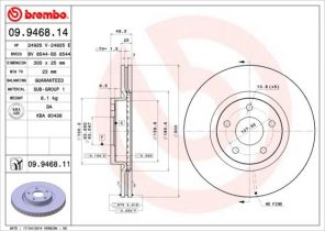 Brembo 09.9468.11 - Brzdový kotúč -