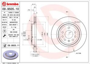 Brembo 09.9505.11 - Brzdový kotúč -