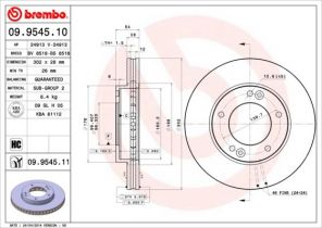Brembo 09.9545.11 - Brzdový kotúč -