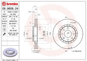 Brembo 09.9608.24 - Brzdový kotúč -