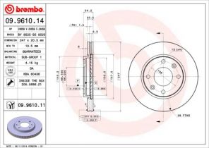 Brembo 09.9610.14 - Brzdový kotúč -