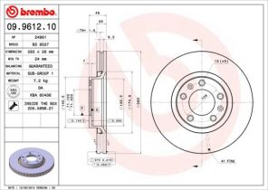 Brembo 09.9612.10 - Brzdový kotúč -