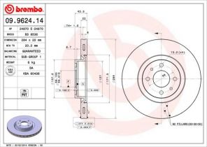 Brembo 09.9624.14 - Brzdový kotúč -