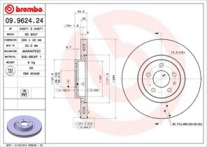 Brembo 09.9624.24 - Brzdový kotúč -