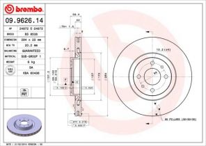 Brembo 09.9626.14 - Brzdový kotúč -