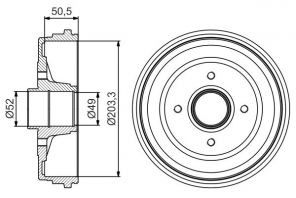 Bosch 0 986 477 206 - Brzdový bubon -