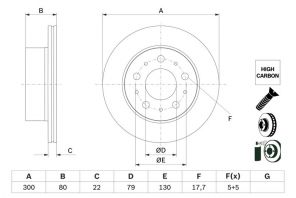 Bosch 0 986 479 E02 - Brzdový kotúč -