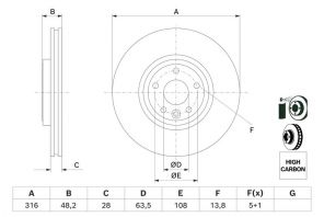 Bosch 0 986 479 E62 - Brzdový kotúč -