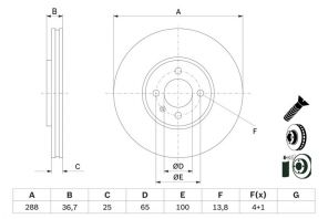 Bosch 0 986 479 E81 - Brzdový kotúč -