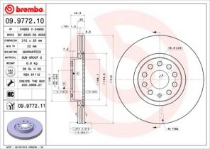 Brembo 09.9772.11 - Brzdový kotúč