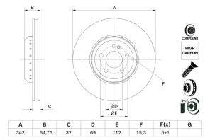 Bosch 0 986 479 G35 - Brzdový kotúč -