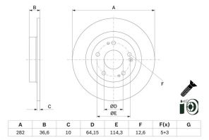 Bosch 0 986 479 G90 - Brzdový kotúč -