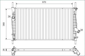 Valeo 701165 - Chladič vody -