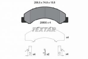Textar 2580001 - Brzdové platničky -