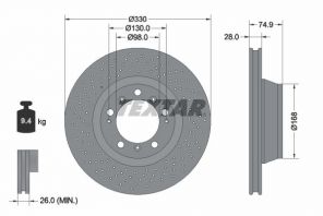 Textar 92218905 - Brzdový kotúč -
