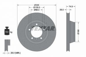 Textar 92219005 - Brzdový kotúč -