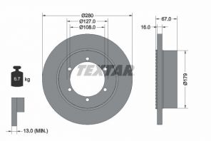Textar 92304003 - Brzdový kotúč -
