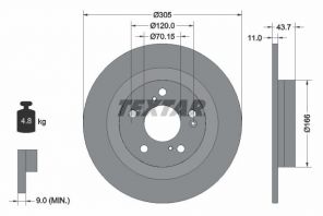 Textar 92308403 - Brzdový kotúč -