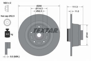 Textar 92309003 - Brzdový kotúč -