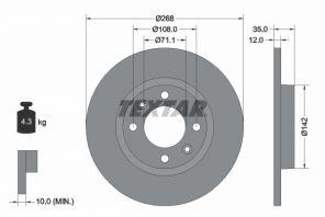 Textar 92325903 - Brzdový kotúč -