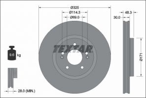 Textar 92337103 - Brzdový kotúč -