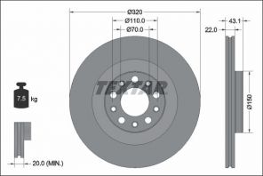 Textar 92337803 - Brzdový kotúč -