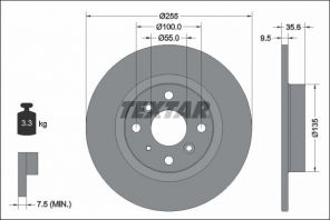 Textar 92338203 - Brzdový kotúč -