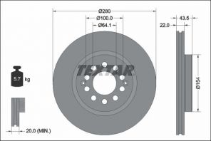 Textar 92342603 - Brzdový kotúč -