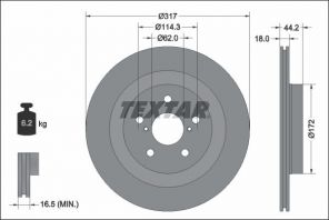 Textar 92343103 - Brzdový kotúč -