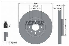 Textar 92344703 - Brzdový kotúč -