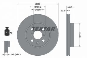 Textar 92346103 - Brzdový kotúč -