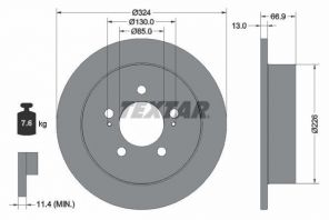Textar 92347403 - Brzdový kotúč -