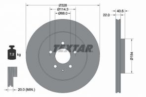 Textar 92349003 - Brzdový kotúč -