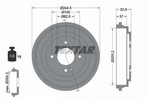 Textar 94048100 - Brzdový bubon -