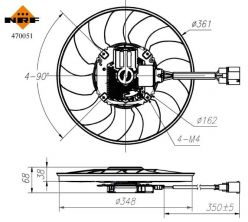 NRF 470051 - Ventilátor motora -