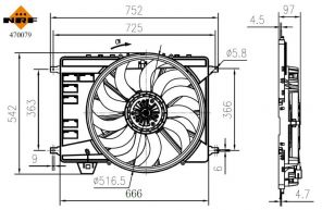 NRF 470079 - Ventilátor motora -