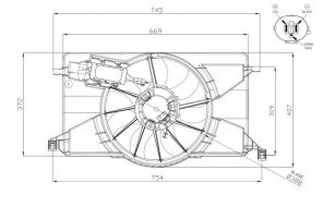 NRF 47959 - Ventilátor motora -