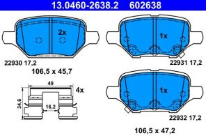 ATE 13.0460-2638.2 - Brzdové platničky -