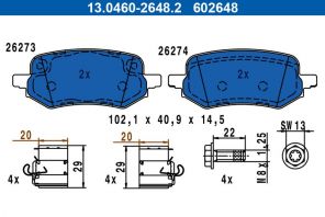 ATE 13.0460-2648.2 - Brzdové platničky -