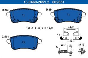 ATE 13.0460-2651.2 - Brzdové platničky -