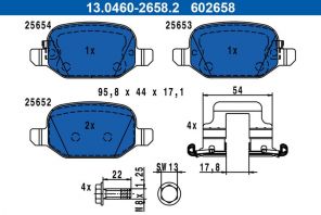 ATE 13.0460-2658.2 - Brzdové platničky -