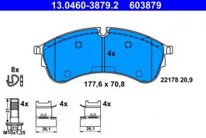 ATE 13.0460-3879.2 - Brzdové platničky -