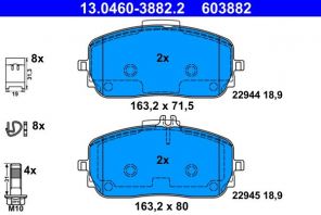 ATE 13.0460-3882.2 - Brzdové platničky -