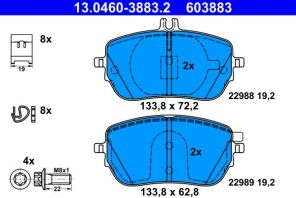 ATE 13.0460-3883.2 - Brzdové platničky -