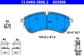 ATE 13.0460-3886.2 - Brzdové platničky -