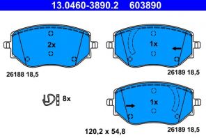 ATE 13.0460-3890.2 - Brzdové platničky -